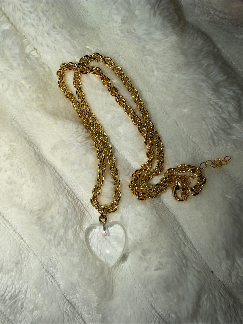 Clear quartz heart pendant necklace - Women's Jewelry